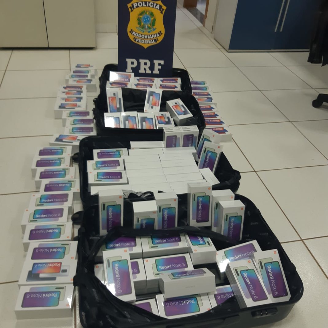 contrabando Todos os celulares foram apreendidos pela Receita Federal