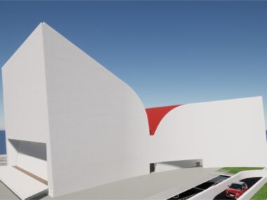 construção do Centro de Eventos Oscar Niemeyer