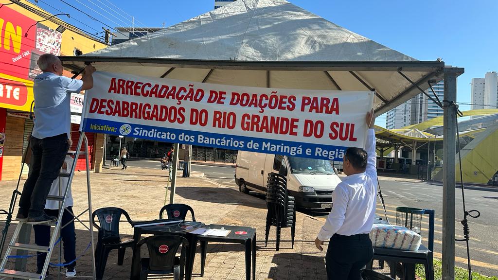 Sindicato dos Bancários de Maringá - doação para Rio Grande do Sul