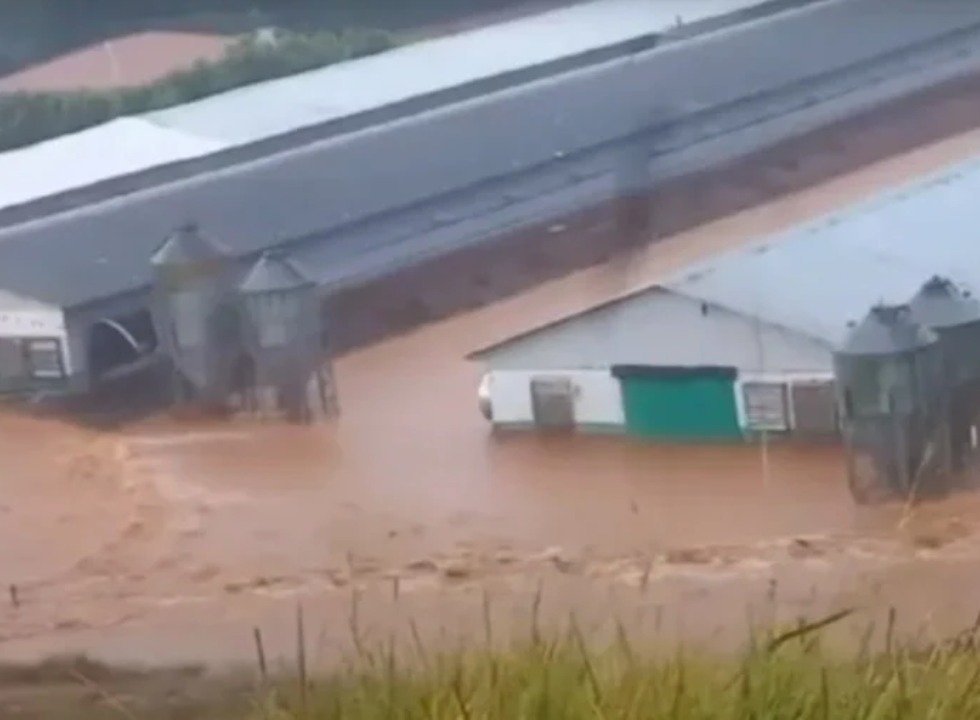 Fortes chuvas que atingiram a cidade de Dois Vizinhos, no Sudoeste do Paraná