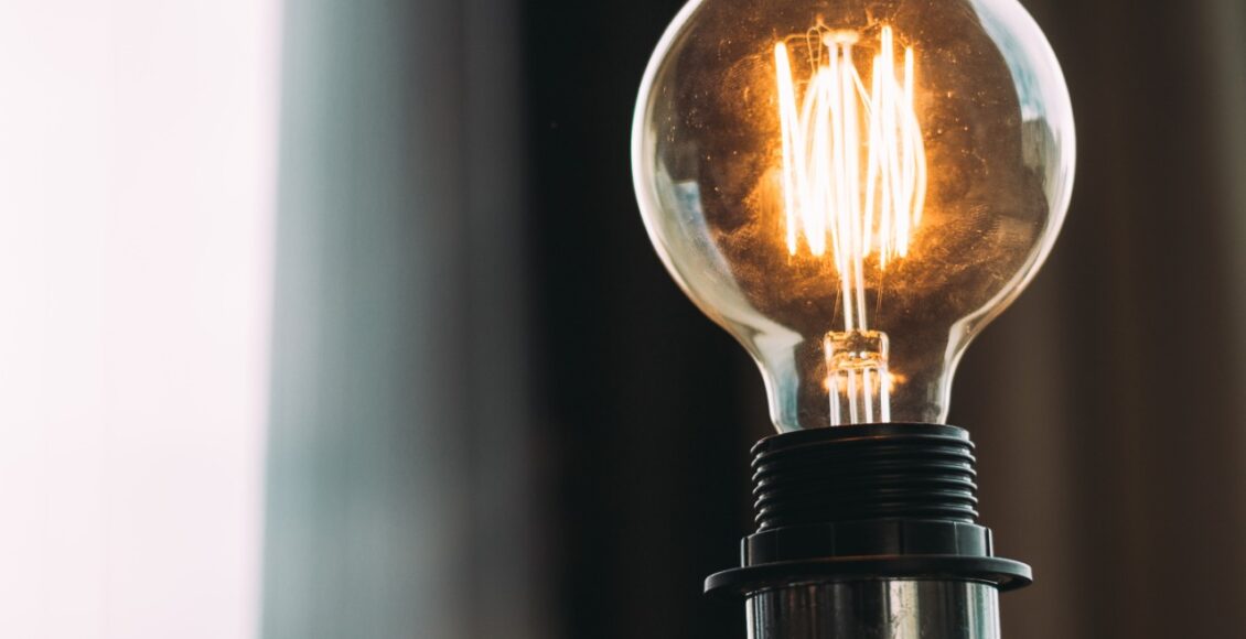 Closeup Shot Of A High Voltage Bright Lightbulb In The Studio