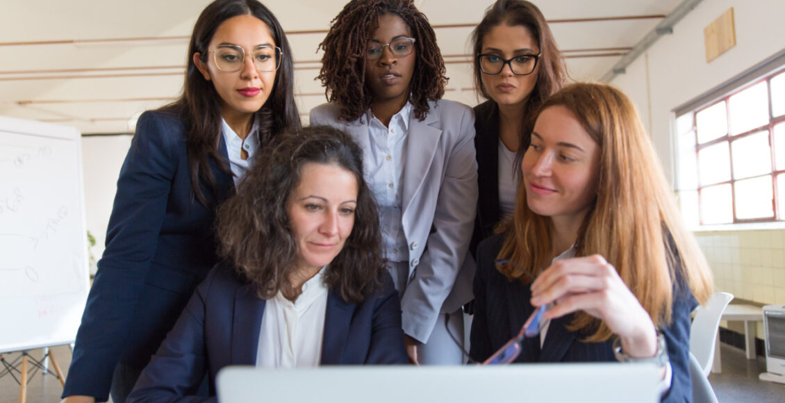 Group Of Businesswomen Working With Laptop