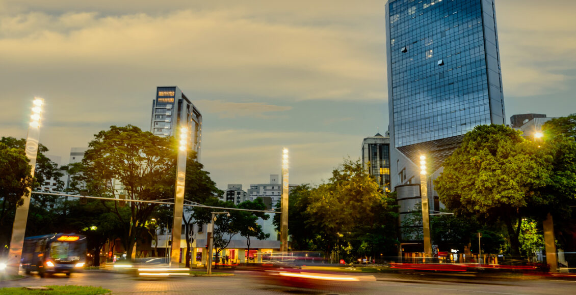 Dusk In The Savassi Square, In Belo Horizonte