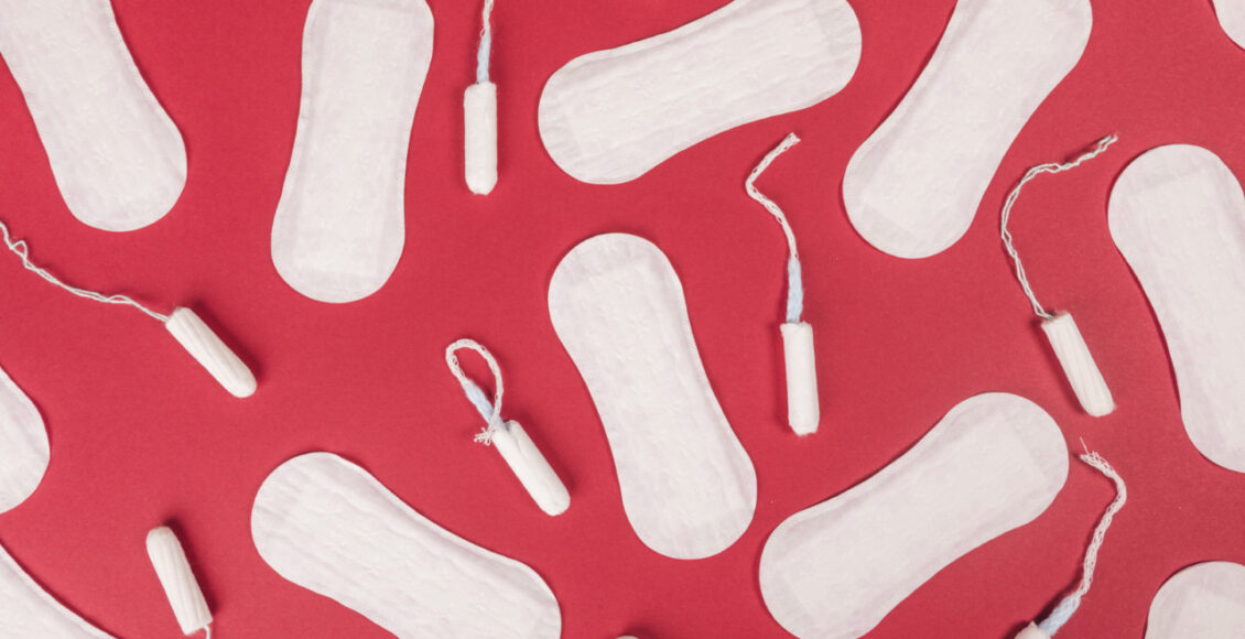 Top View Sanitary Towels Tampons