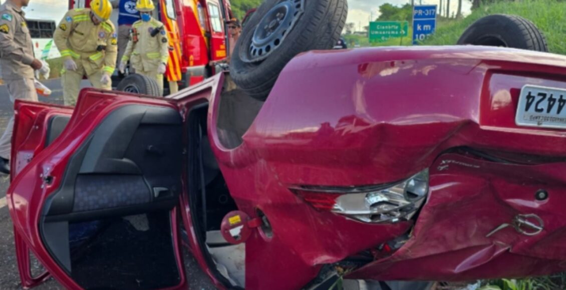 Capotamento Motorista Fica Ferido Apos Colisao Com Carro E Caminhao Na Saida Para Campo Mourao