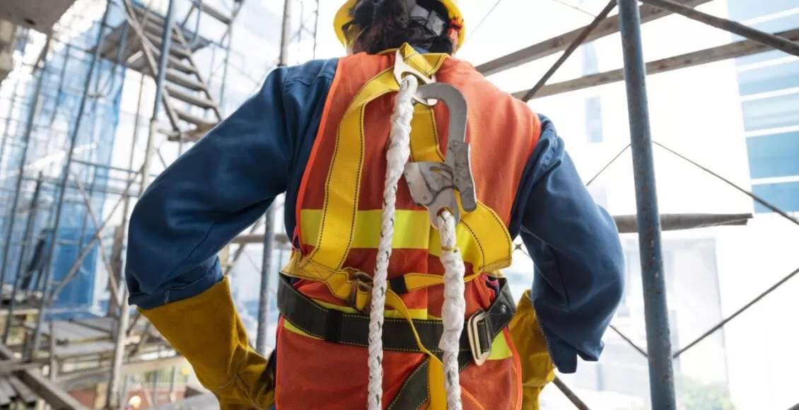 Back View Man With Safety Equipment