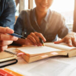 Education Concept. Student Studying And Brainstorming Campus Con