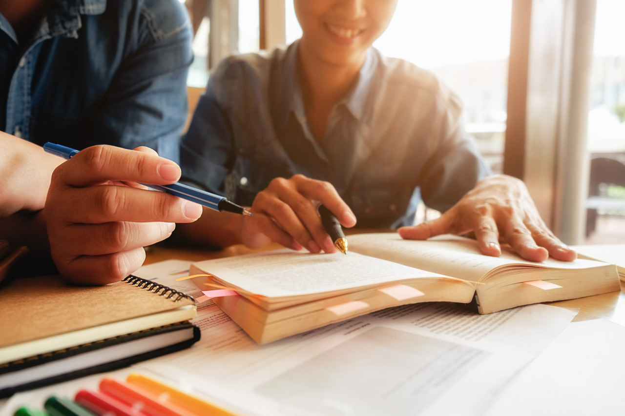 Education Concept. Student Studying And Brainstorming Campus Con