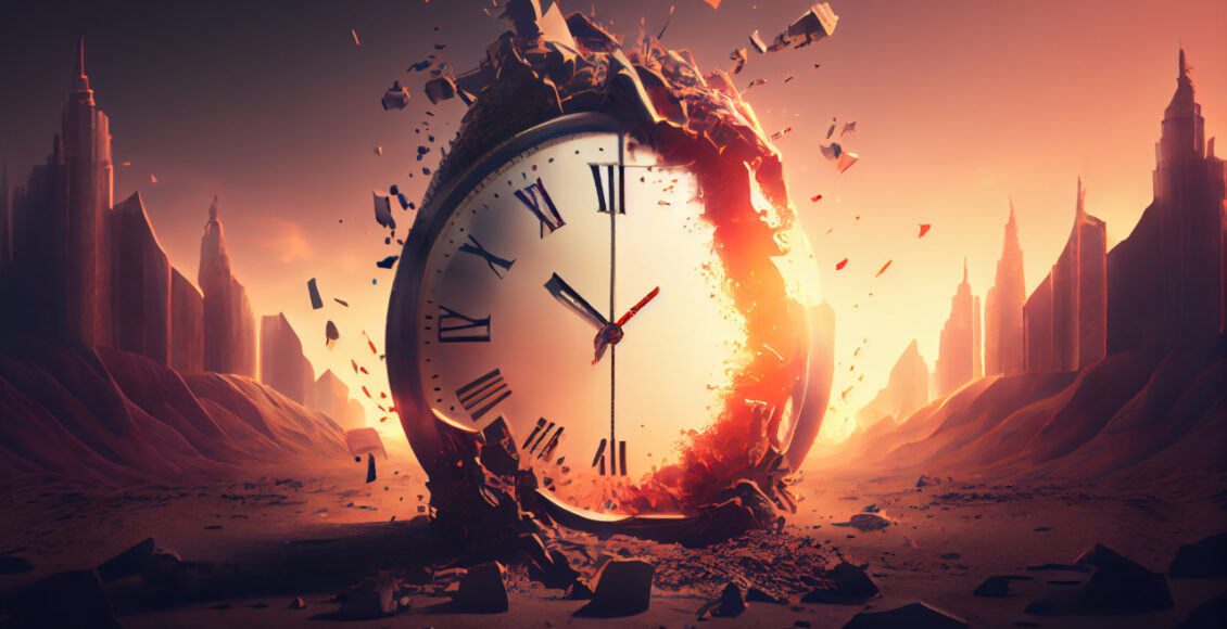 Clock Night Time Illustration, Midnight Old Backgrounds ,generative Ai