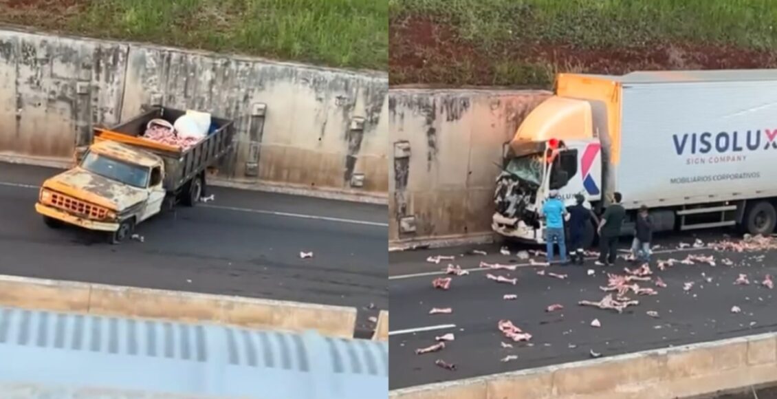 Colisao Entre Dois Caminhoes E Registrada No Contorno Norte De Maringa