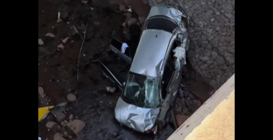 Casal Fica Ferido Apos Carro Cair De Ponte Na Divisa Entre Maringa E Sarandi