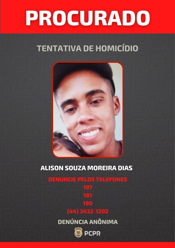 Polícia Civil divulga foto de homem foragido por tentar matar o próprio irmão em Nova Londrina