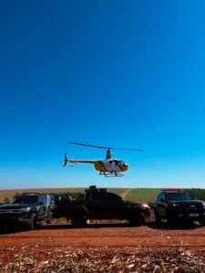 Com apoio de helicóptero, PM apreende quase meia tonelada de maconha na região de Jussara