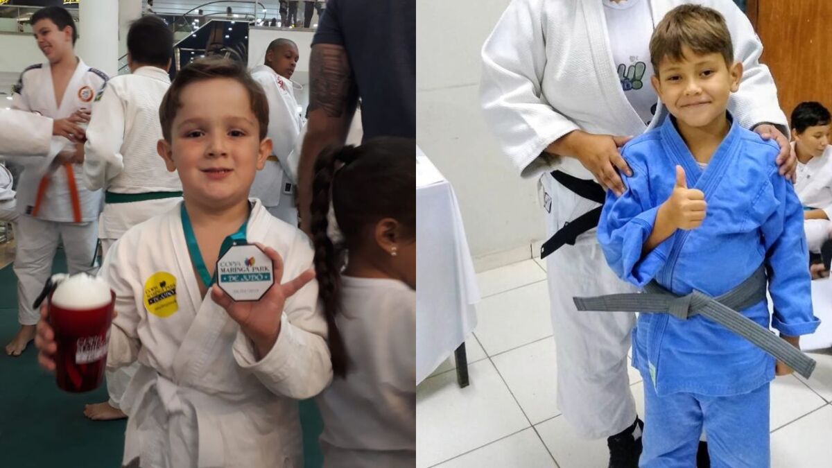 Foto: Arquivo pessoal — Enzo Zanchin (à esquerda) e Matheus Novaes (à direita), ainda crianças.